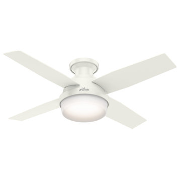 Hunter Fan Company  44" Dempsey Low Profile  Ceiling Fan With Light + Remote, Fr