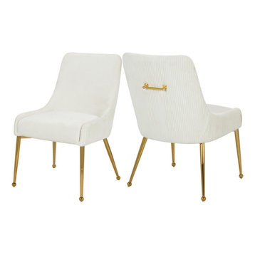 Ace Velvet Upholstered Dining Chairs, Set of 2