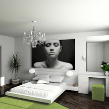 white bed room