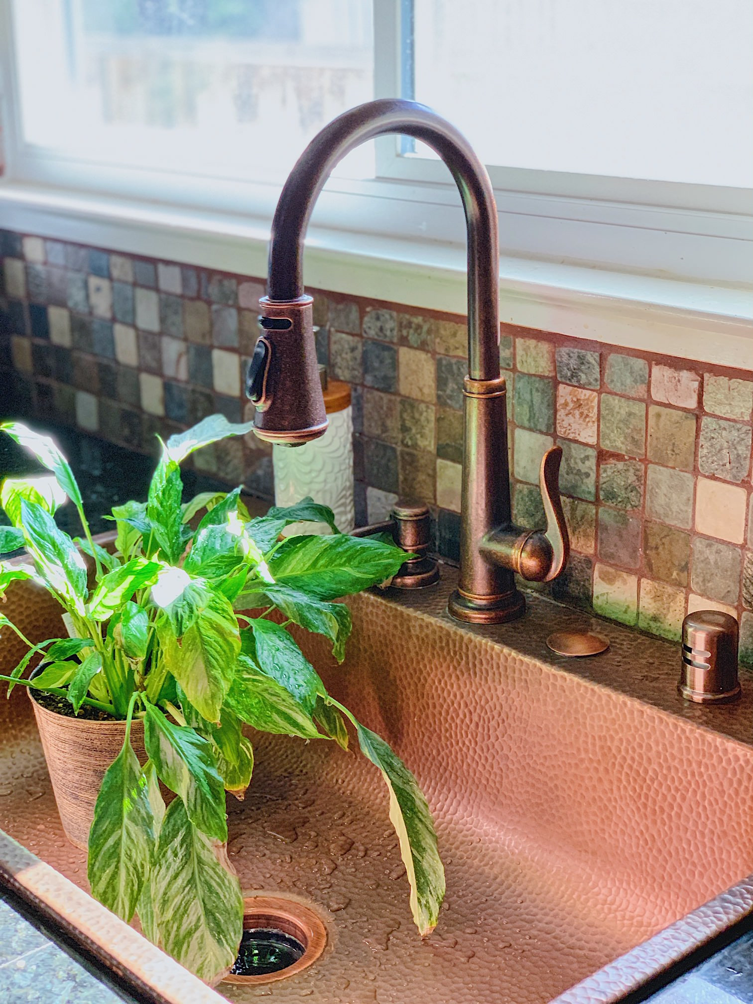 Angelico Copper 25" Single Bowl Drop-In Kitchen Sink With 4 Holes