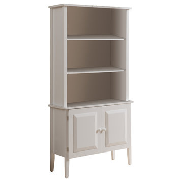 Marie Wooden Bookcase With Doors, White