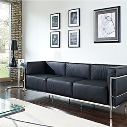 Charles Grande Sofa-Black Leather - Sofas
