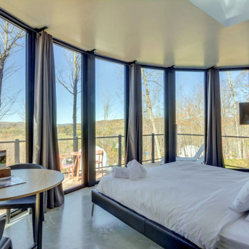 Round Open Space Pod Bedroom by Lofty Pods #prefabhomes
