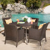 GDF Studio 5-Piece Pyra Outdoor Aluminum Dining with Cushions Set