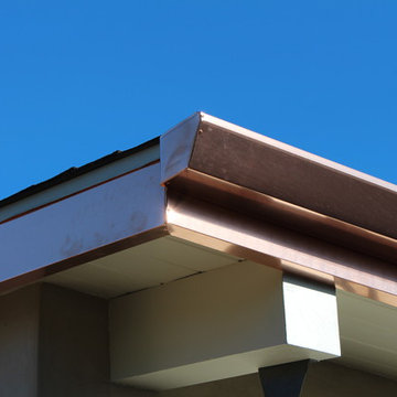 Copper Fascia Wrap and Angle Face Gutters, . Santa Monica.