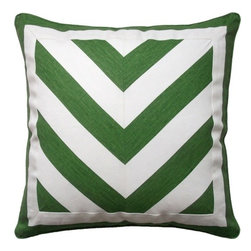 Deluca Chevron Veridian Pillow - Decorative Pillows