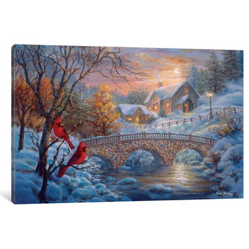 Winter Sunset by Nicky Boehme Canvas Print, 8"x12"x0.75"