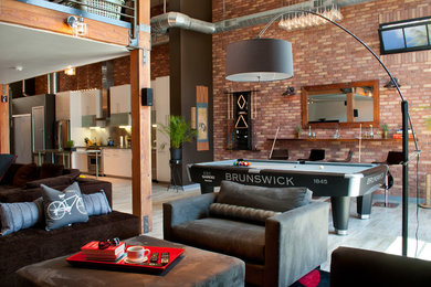 Family room - contemporary family room idea in Los Angeles