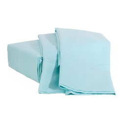 Dreamtex Home - Natalia Cavalletto Swirl Sheet Set, Aqua, King - Sheet And Pillowcase Sets