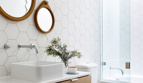 Hexagon Tiles Go Big and Bold in the Bathroom
