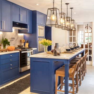 Custom Kitchen Cabinetry — Navy Shaker, Luxury Residence