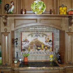 Italian Kitchen Tile Backsplash Mural by Linda Paul - Tile Murals