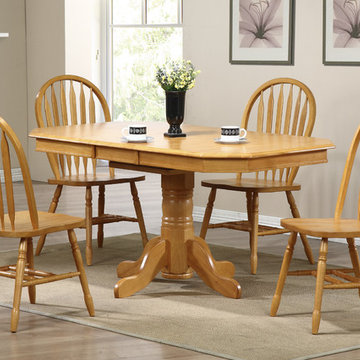 Sunset Trading 5 Piece Pedestal Extension Dining Set with Arrowback Chairs