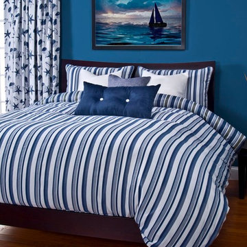 Beachcomber Stripe Blue Bedding Set