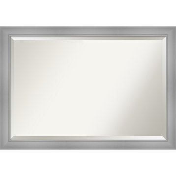 Flair Polished Nickel Beveled Bathroom Wall Mirror - 40 x 28 in.