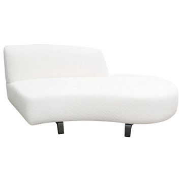 Vesper Curved Armless Right Chaise, White