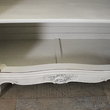 20th Century Louis XV Style Carved French Armoire Painted Antique White