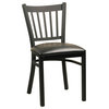 Metal Side Chairs With Upholstered Seats & Flared Slat Backs - Set Of 2 (Paprika