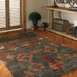 Ikat Rugs-Blue & Red - Rugs