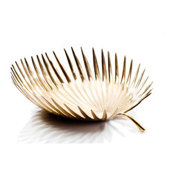 Brunei W-01025 Brass Date Palm Leaf Bowl - Decorative Bowls
