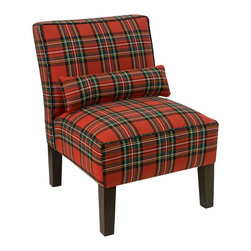 Universal Lighting and Decor - Metropol Ancient Stewart Red Fabric Slipper Chair - Bar Stools And Counter Stools