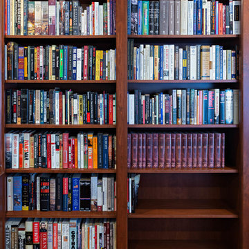 Elegant Custom Library Built ins with Classic Crown Trim