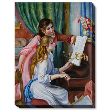 La Pastiche Young Girls at the Piano Gallery Wrap, 34 x 46