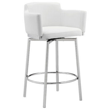 Casabianca Home Suzzie Counter Height Bar Stool With White Finish CB-951WHB