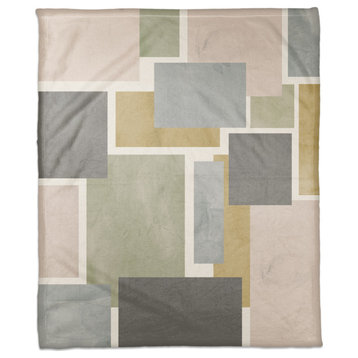 Muted Abstract Squares 50"x60" Coral Fleece Blanket