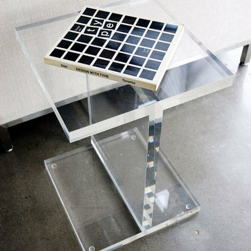 Modern Glass and Lucite Side End Tables