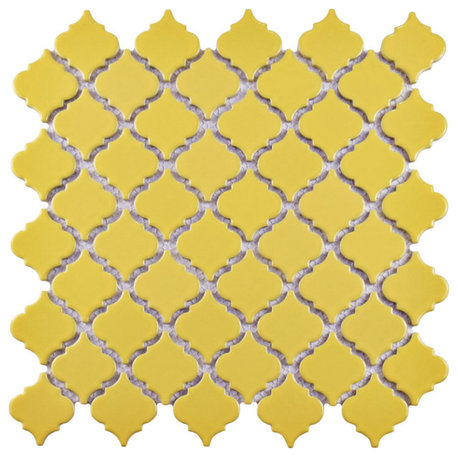 Hudson Tangier Mosaic Floor and Wall Tile, Vintage Yellow