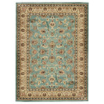 Well Woven - Well Woven Barclay Sarouk Rug, Light Blue, 7'10"x9'10" - Velvety soft pile. Warm jewel and neutral tones. Serged on all sides for durability. 100% jute backing is safe for wood floors.