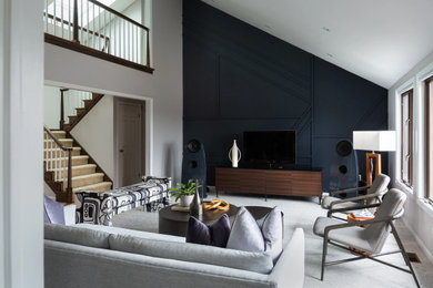 Cool and contemporary family room