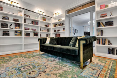 Inspiration for a transitional family room remodel in Louisville