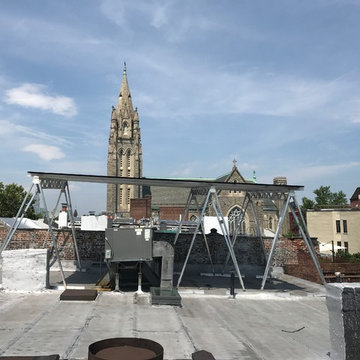 Elevating solar above rooftop AC units with the Brooklyn Solar Canopy