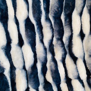 White Navy Snow Chinchilla Faux Fur Luxury Throw Blanket, 108Lx90W Full, Queen
