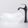 Kraus C-KCV-135-15000BN White Tulip Ceramic Sink and Ventus Faucet