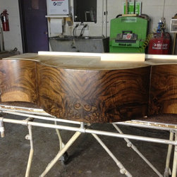 Wave Front Walnut Vanity - Bathroom Vanities And Sink Consoles