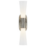 Visual Comfort - Utopia Bathroom Wall Sconce, 2-Light, Polished Nickel, White Glass, 23"H - This beautiful wall sconce will magnify your home with a perfect mix of fixture and function. This fixture adds a clean, refined look to your outdoor space. Elegant lines, sleek and high-quality contemporary finishes.Visual Comfort has been the premier resource for signature designer lighting. For over 30 years, Visual Comfort has produced lighting with some of the most influential names in design using natural materials of exceptional quality and distinctive, hand-applied, living finishes.