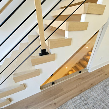 Project #111 | Open-Riser Staircase with Glass Panel Detail