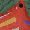 Kandinsky Orange Pillow Cover Needlepoint Accent Pillows Handmade Wool 18x18"