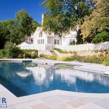 New Canaan Rectangle, Gunite, Swimming Pool and Hydrotherapy Spa, High End