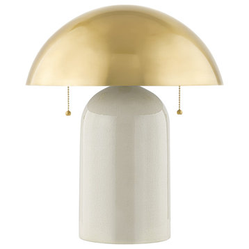 Gaia 2 Light Table Lamp, Aged Brass
