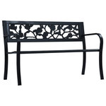 vidaXL - vidaXL Garden Bench 49.2" Black Steel - vidaXL Garden Bench 49.2" Black SteelvidaXL Garden Bench 49.2" Black Steel - 47942, This garden bench, with its vintage style, is a real eye-catcher and will give a pleasant feel to any garden or outside space. Made of high-quality powder-coated steel, the bench is weather resistant and highly durable. The decorative rose-patterned plastic backrest adds a classy accent to any garden or patio. It also makes a perfect addition to the front of your home.