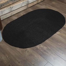 Mayflower Market - Black Jute Rug Oval 36X60 - Area Rugs