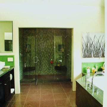 An at home Spa-like Bath design by Elaine Morrison. Body and shower sprays for 2