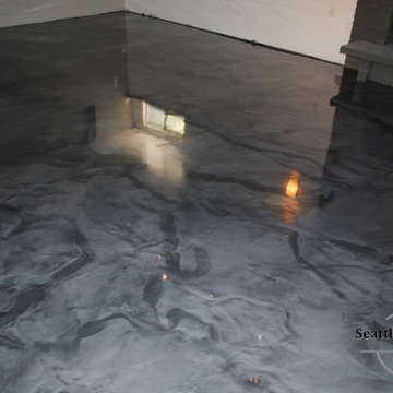 Designer Metallic Epoxy Basement Floor