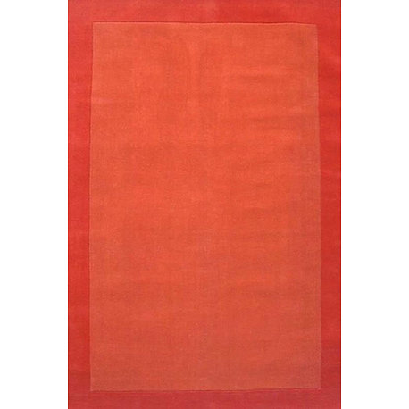 Bordered Hand-Tufted Wool Rug, Terra, 5'x8'