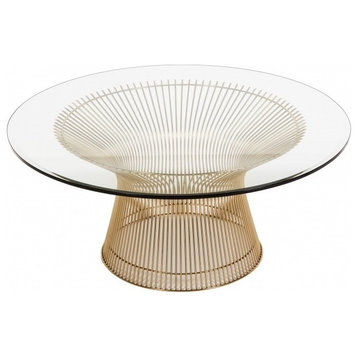 Coco Round Coffee Table 32", Gold