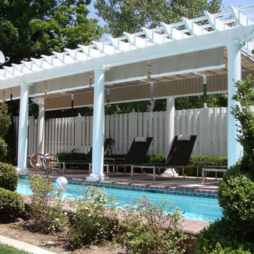 ShadeTree Canopies on poolside pergola